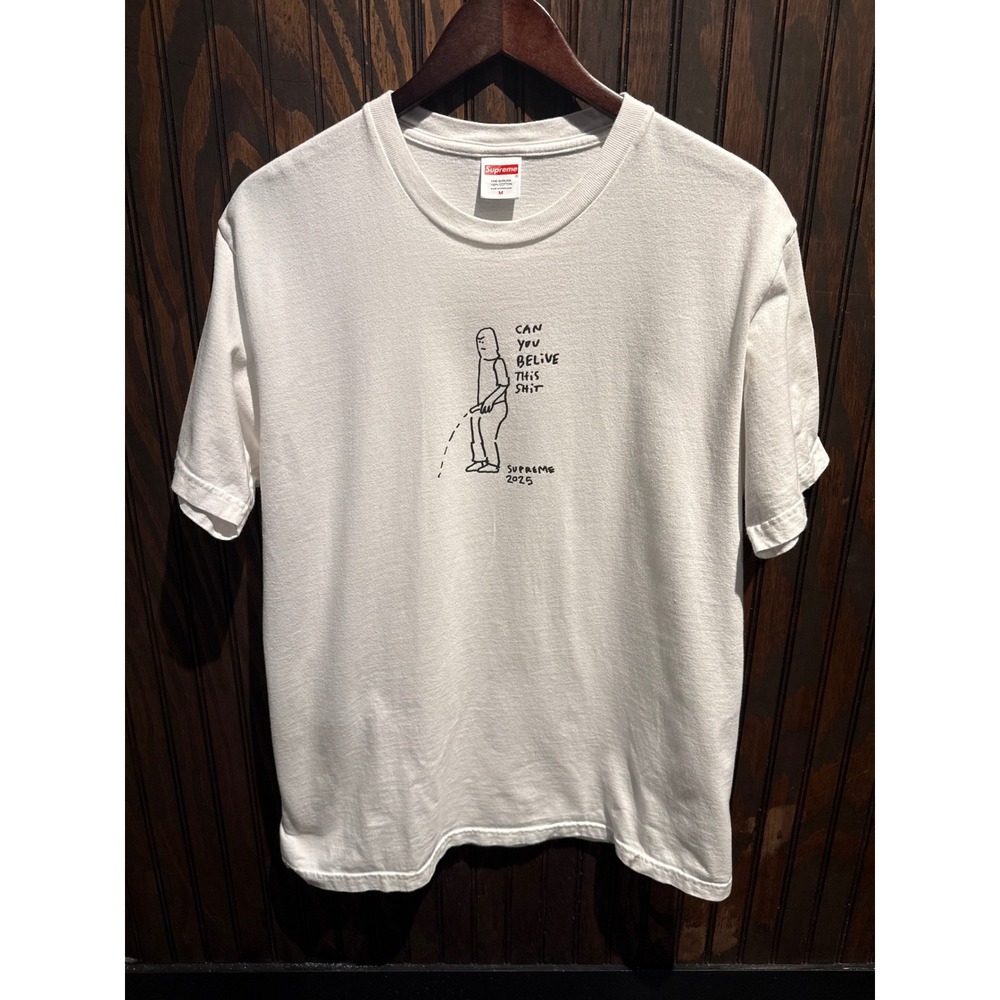 Supreme 2023 Can You Believe This Shit Graphic Tee White Mens Medium M